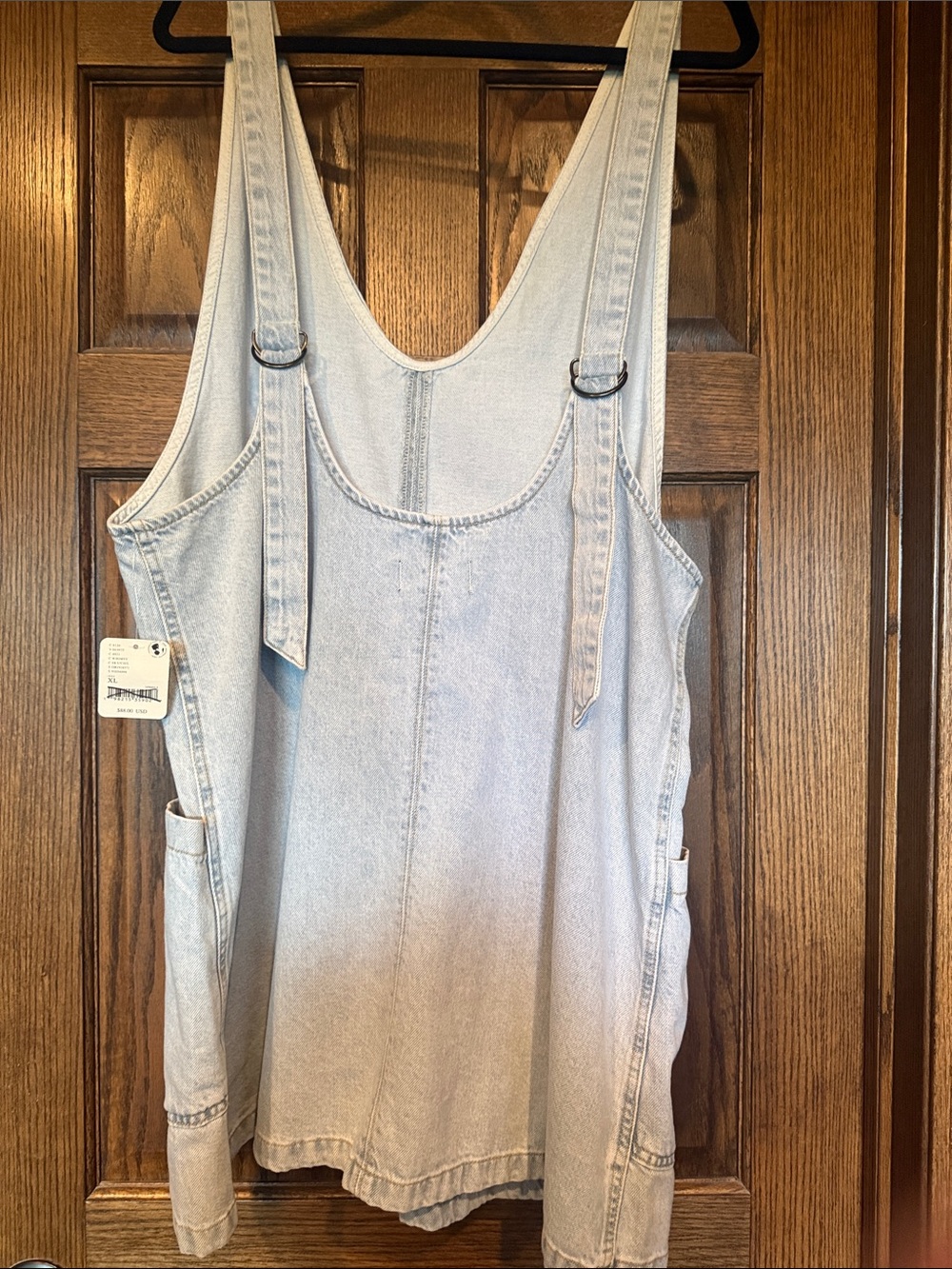 We The Free Light Wash Denim Pinafore Dress - Picture 3 of 3